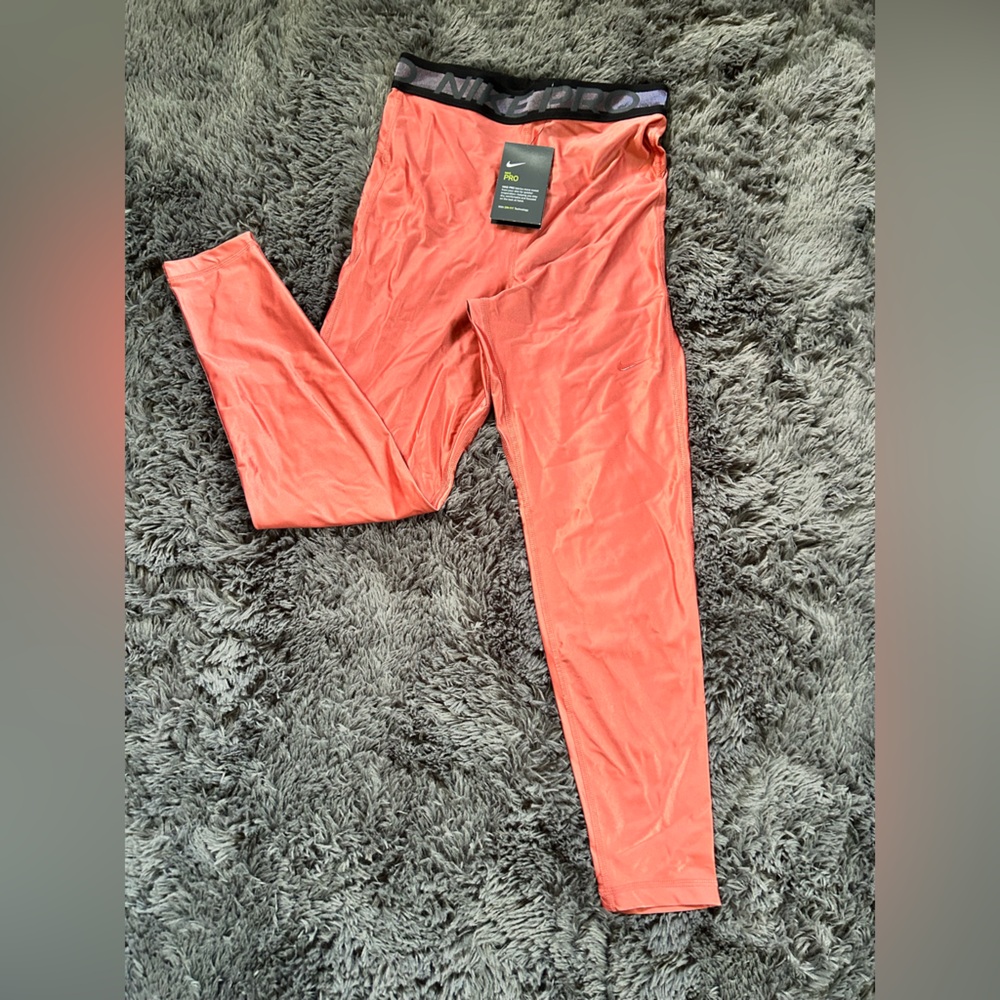 Nike Pro Leggings Coral Peach Orange NWT women's small